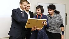 Apdovanoti Jūros &scaron;ventės eisenos dalyviai.