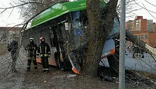 Klaipėdoje nuo kelio nuvažiavo autobusas.