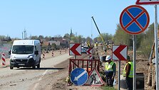 Ties įvažiavimu į Palangą verda darbai.