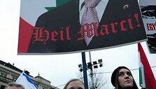 Protesto Vengrijoje akimirkos