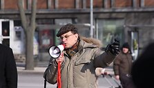 Rusakalbiai klaipėdiečiai piktinosi ketinimais uždaryti A.Rubliovo mokyklą bei teigė sieksiantys i&scaron;saugoti savo vertybes. 