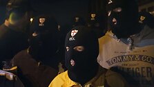 Anglijos gynybos lygos nariai susirėmė su policija