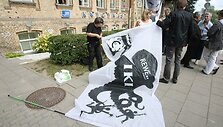 &bdquo;Iki&ldquo; profsąjungos piketo prie Vokietijos ambasados akimirkos