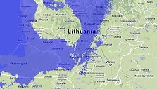 Taip atrodytų Lietuva jūros lygiui pakilus 80 metrų