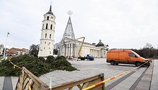 Kalėdų eglė Katedros aik&scaron;tėje