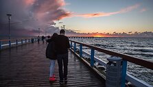 Saulėlydis prie&scaron; lietų Palangoje