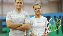 Treneris Arūnas Balžekas ir Akvilė Paražinskaitė