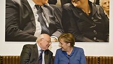 Buvęs Sovietų Sąjungos lyderis Michailas Gorbačiovas ir Vokietijos kanclerė Angela Merkel