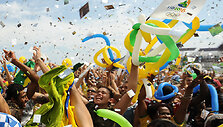 Brazilų džiaugsmas, nusprendus, kad 2016-aisiais olimpinės žaidynės vyks Rio de Žaneire.