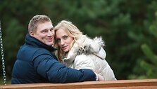 Rolandas Džiauk&scaron;tas su žmona Simona