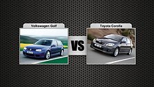 VW Golf prie&scaron; Toyota Corolla