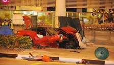 Kraupi &bdquo;Ferrari 599 GTO&ldquo; avarija Singapūre