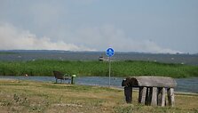 Gaisras matyti i&scaron; Kur&scaron;ių nerijos. 