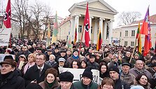 Protestuotojai Daukanto aik&scaron;tėje
