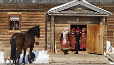 &bdquo;Buranovskije babu&scaron;ki&ldquo; ansamblio narės liaudies muziejuje 