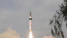 &bdquo;Agni V&ldquo; balistinės raketos startas