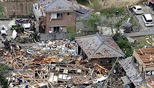 Tornado padariniai Tsukubos mieste