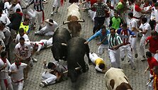 San Fermino festivalio akimirka