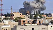 Bombarduojamas Ras al Aino miestas