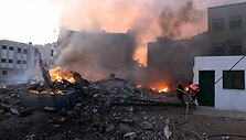 Raketos pataikė į Vidaus reikalų ministerijos pastatą Gazoje