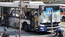 Autobusas po sprogimo Tel Avive