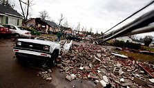 Tornado padariniai Misisipėje
