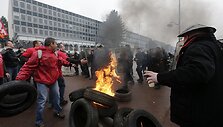 Protestas prie &bdquo;Goodyear Dunlop&ldquo; bustinės Prancūzijoje