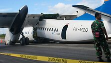 &bdquo;Xian MA-60&ldquo; lėktuvas po avarinio nusileidimo