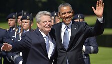 Vokietijos prezidentas Joachimas Gauckas ir JAV prezidentas Barackas Obama