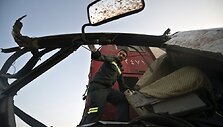 Traukinio ir autobuso avarijos padariniai Egipte