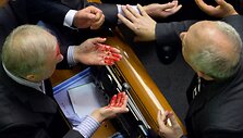 Deputatų mu&scaron;tynės Ukrainos parlamente 