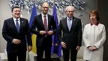 Jose Manuelis Barroso, Arsenijus Jaceniukas, Hermanas van Rompuy ir Catherine Ashton