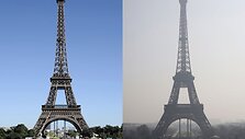 Paryžius 2012 m. rugpjūčio 17 d. (kairėje) ir 2014 m. kovo 14 d. (de&scaron;inėje)