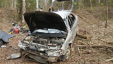 &bdquo;Ford Mondeo&ldquo; automobilis po avarijos Molėtų rajone
