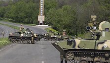 Ukrainos kariai netoli Slovjansko miesto