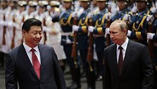 Rusijos prezidentas Vladimiras Putinas ir Kinijos prezidentas Xi Jinpingas 