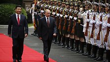 Rusijos prezidentas Vladimiras Putinas ir Kinijos prezidentas Xi Jinpingas 