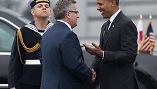 JAV prezidentas Barackas Obama ir Lenkijos prezidentas Bronislawas Komorowskis