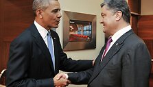 JAV prezidentas Barackas Obama ir Ukrainos prezidentas Petro Poro&scaron;enka