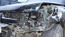 Pasieniečių automobilis, kurį taranavo sprunkantys kontrabandininkai 