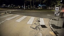 Įvykio vieta, kurioje automobiliu buvo nutrenkti žmonės.