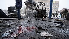 Donecke ap&scaron;audyta autobusų stotis