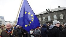 Protestuotojai Reikjavike