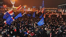 Protestuotojų minia