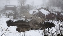 Nedidelė žėmės nuo&scaron;liauža netoli Trelleborgo miesto