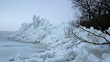 Stiprus vėjas siaučia pajūryje