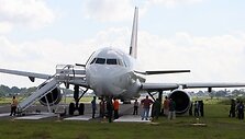 Nuo pakilimo tako nuvažiavęs &bdquo;Airbus A320&ldquo; lėktuvas.