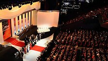 Kanų kino festivalio uždarymo ceremonijos akimirka