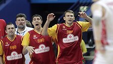 Makedonijos krep&scaron;ininkų reakcija po Sergejaus Monia taiklaus metimo rungtynių pabaigoje