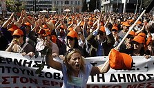 Minia protestuotojų Atėnuose